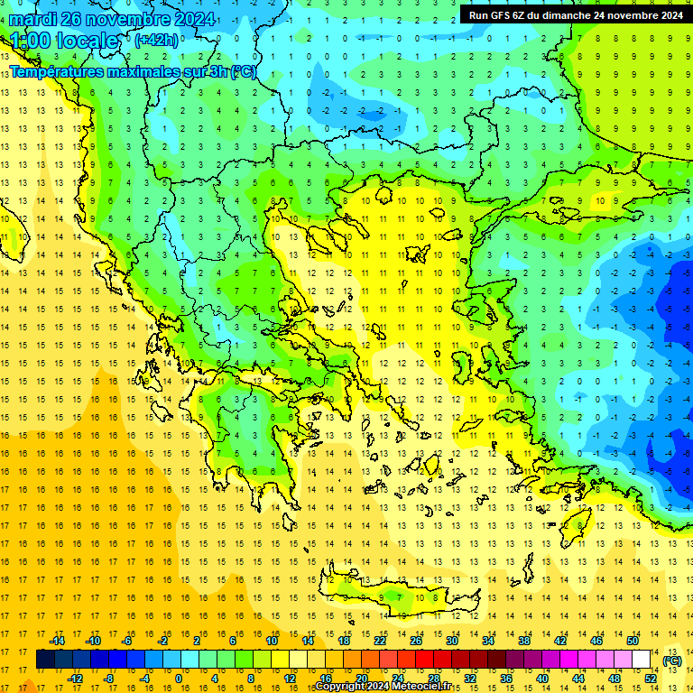 Modele GFS - Carte prvisions 