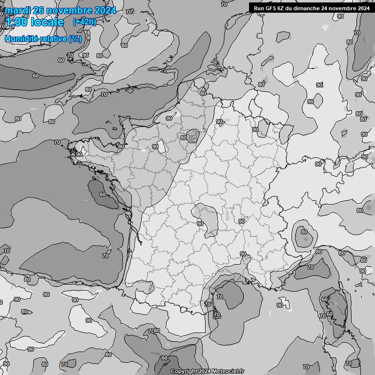 Modele GFS - Carte prvisions 