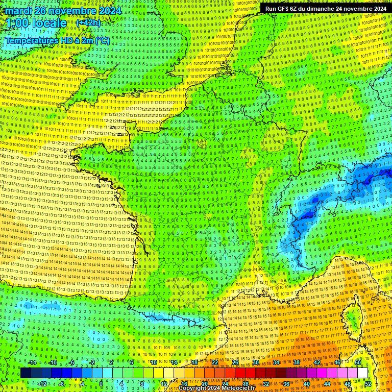 Modele GFS - Carte prvisions 