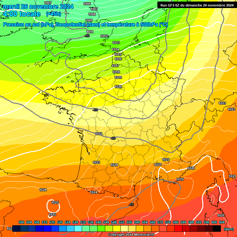 Modele GFS - Carte prvisions 