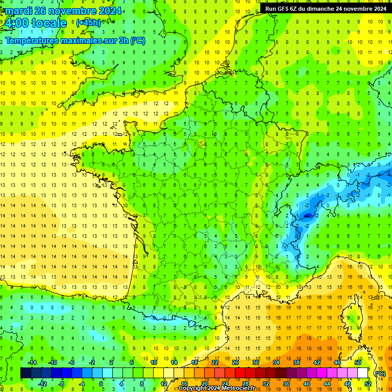 Modele GFS - Carte prvisions 