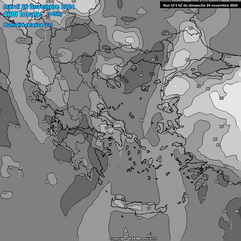 Modele GFS - Carte prvisions 