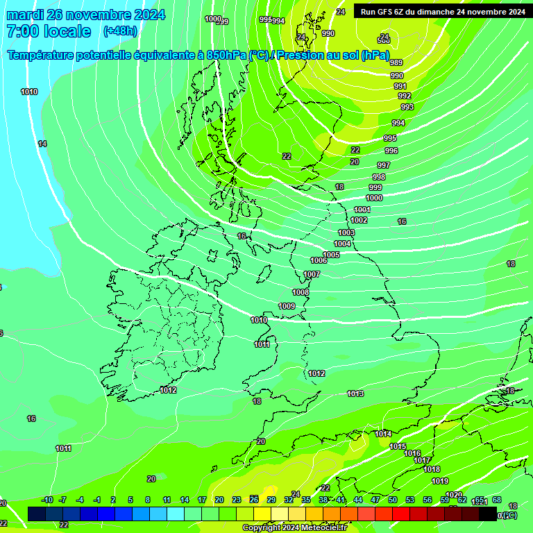 Modele GFS - Carte prvisions 