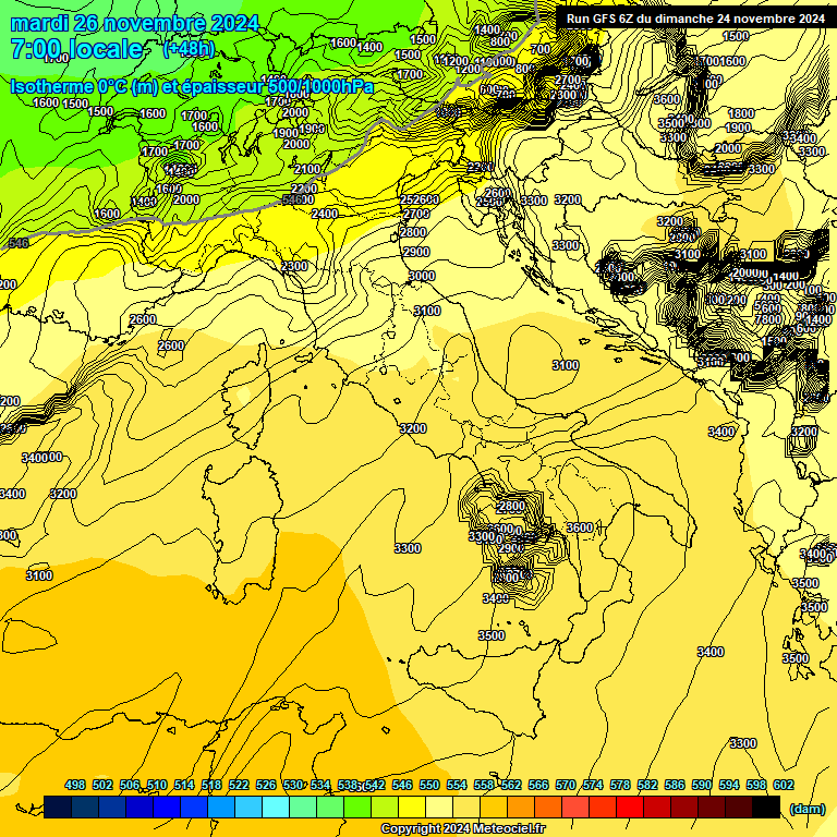 Modele GFS - Carte prvisions 