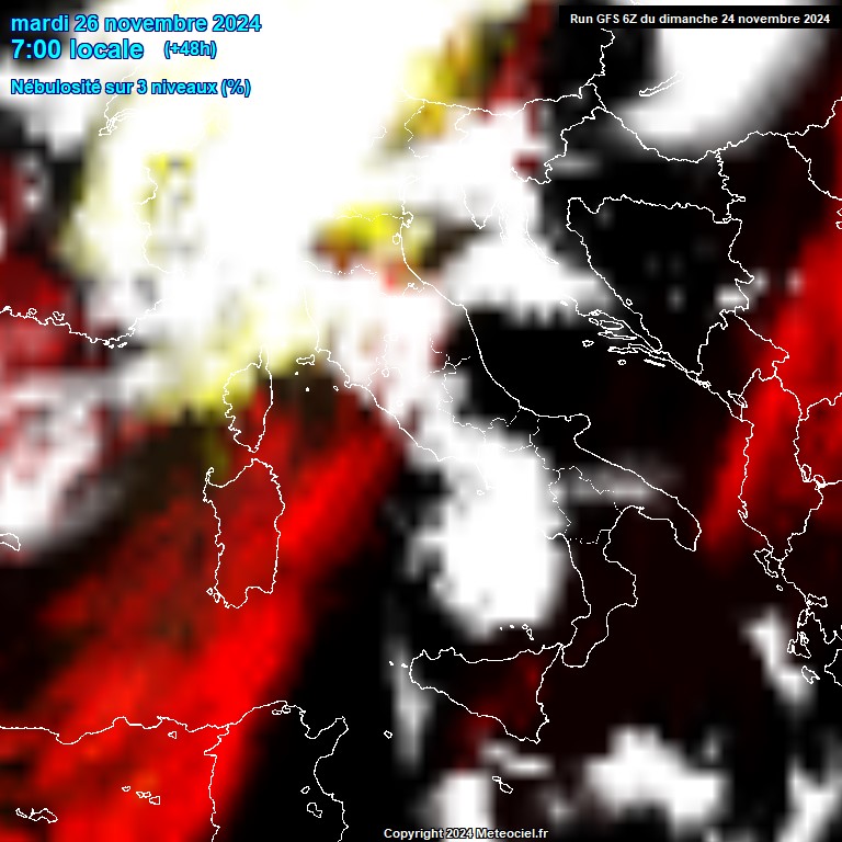 Modele GFS - Carte prvisions 