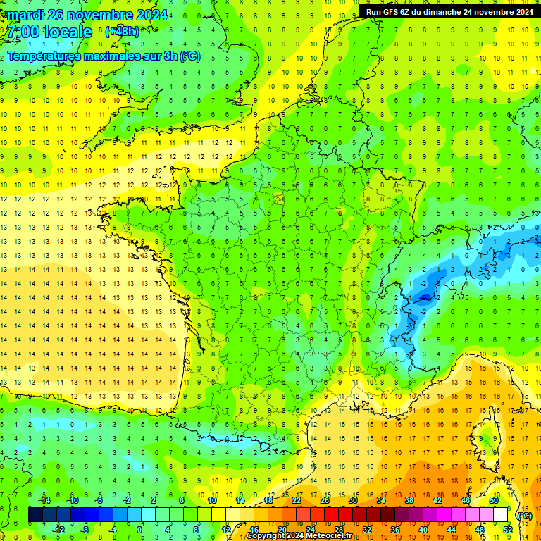 Modele GFS - Carte prvisions 