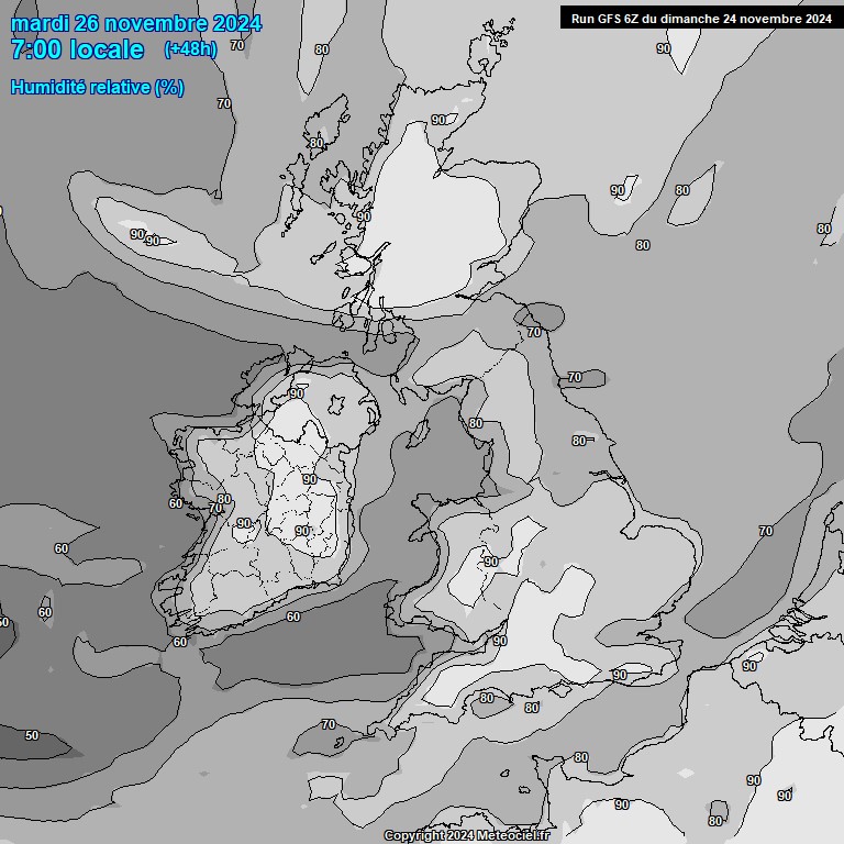 Modele GFS - Carte prvisions 