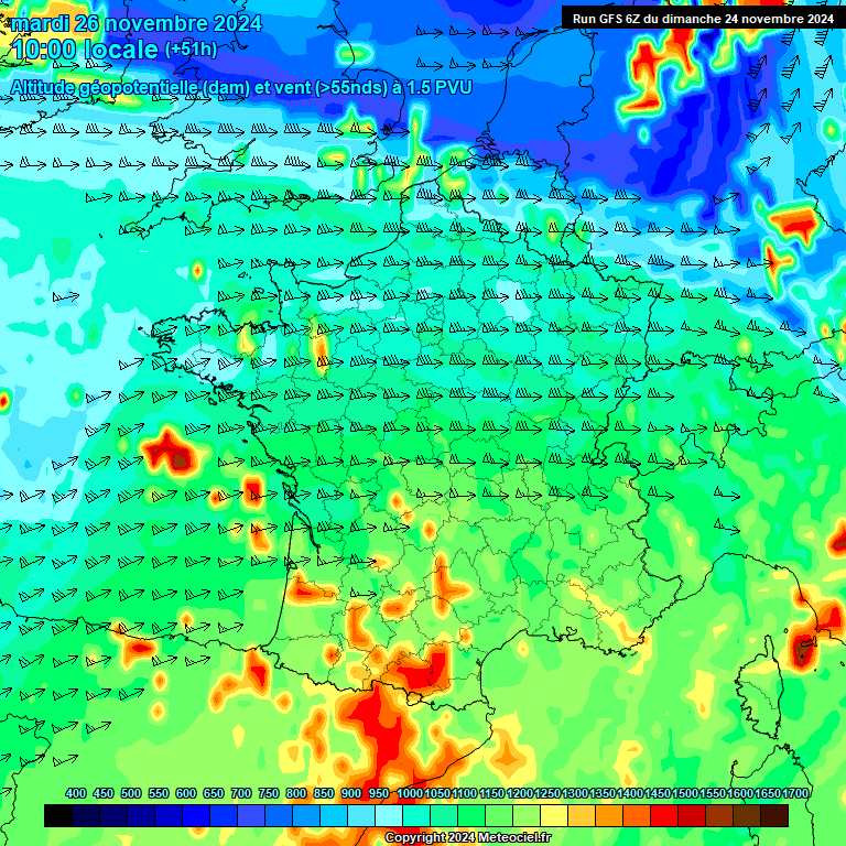 Modele GFS - Carte prvisions 