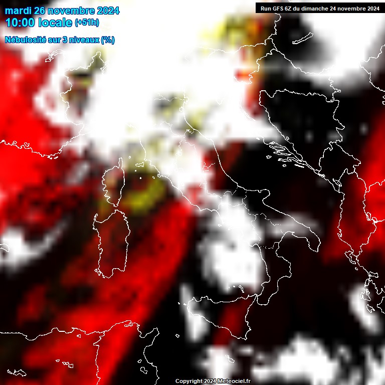 Modele GFS - Carte prvisions 