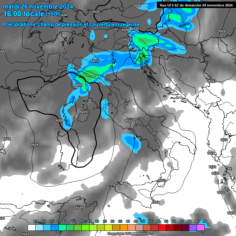 Modele GFS - Carte prvisions 