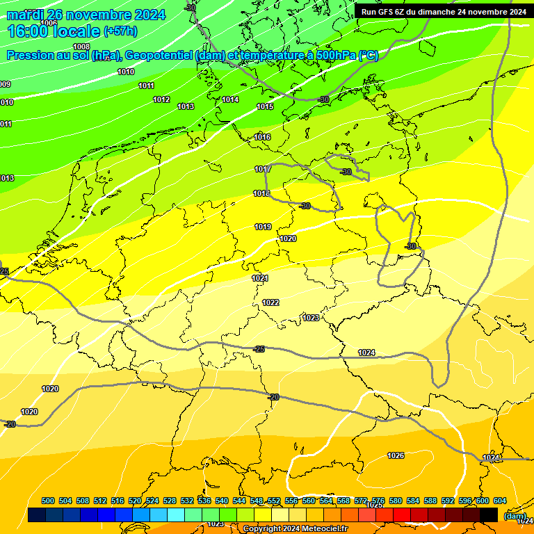 Modele GFS - Carte prvisions 