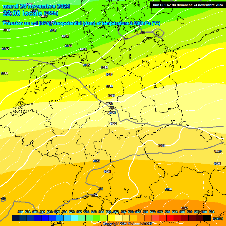 Modele GFS - Carte prvisions 