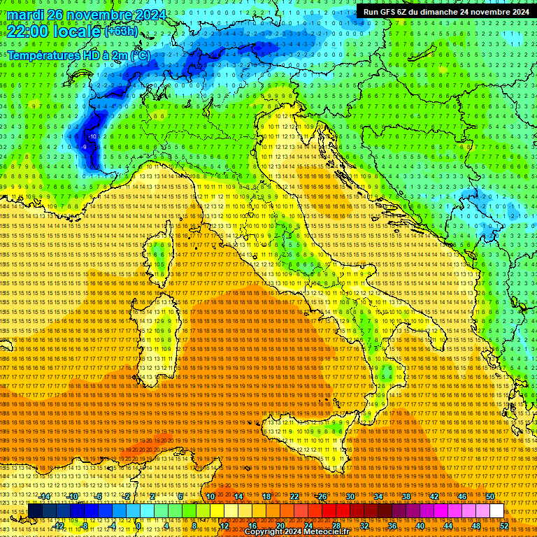 Modele GFS - Carte prvisions 