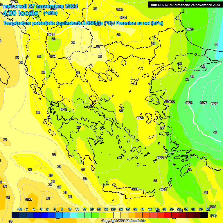 Modele GFS - Carte prvisions 