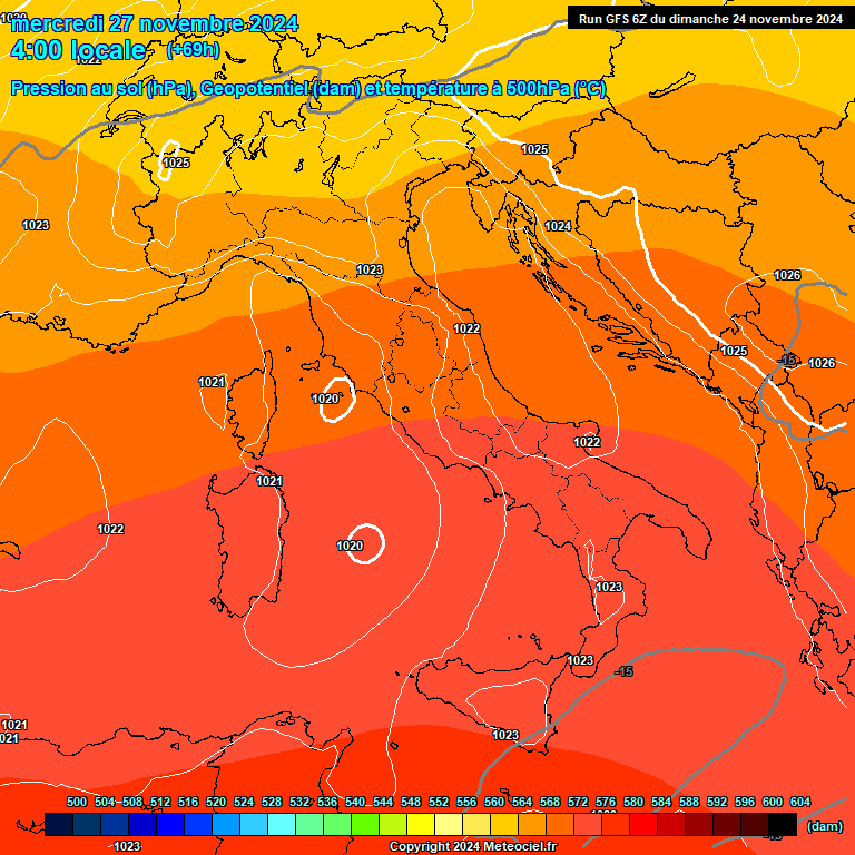 Modele GFS - Carte prvisions 