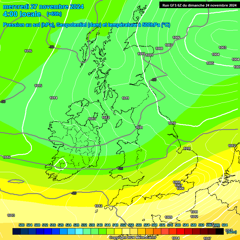 Modele GFS - Carte prvisions 