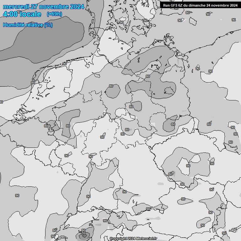 Modele GFS - Carte prvisions 