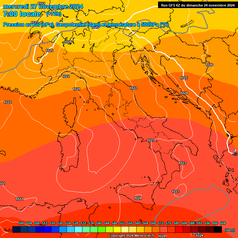 Modele GFS - Carte prvisions 