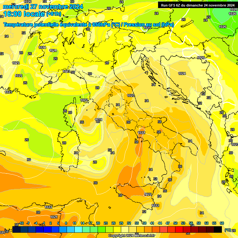 Modele GFS - Carte prvisions 