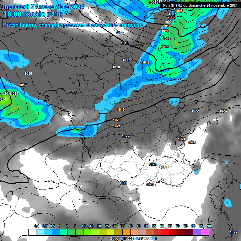 Modele GFS - Carte prvisions 