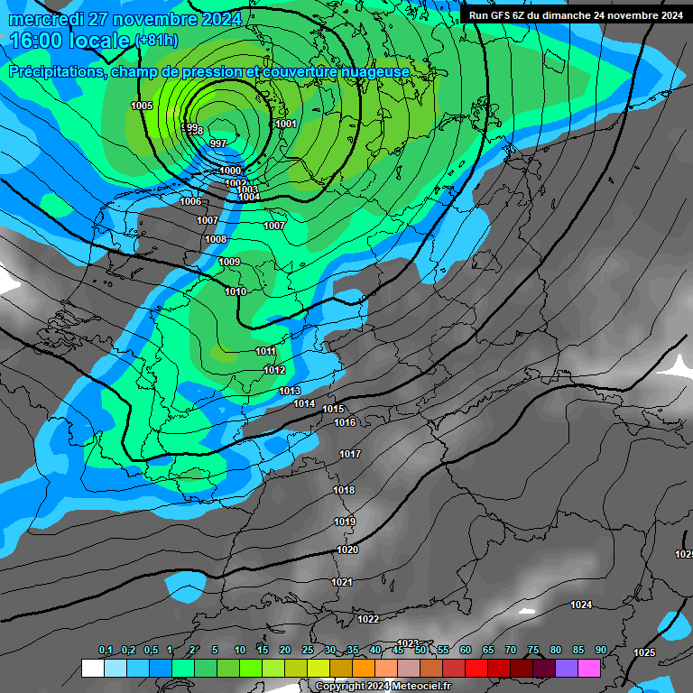 Modele GFS - Carte prvisions 