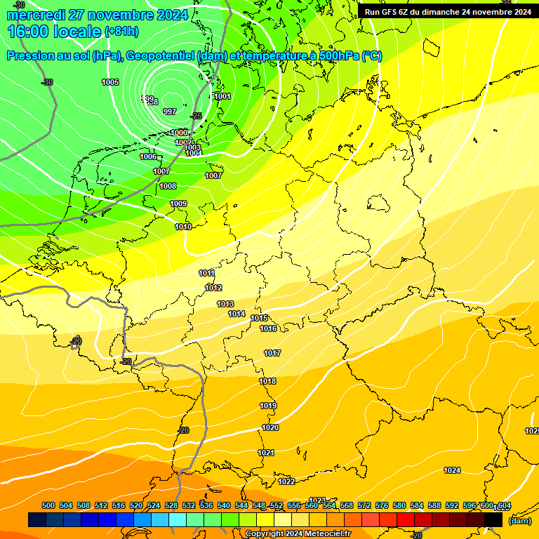 Modele GFS - Carte prvisions 