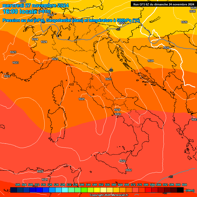 Modele GFS - Carte prvisions 