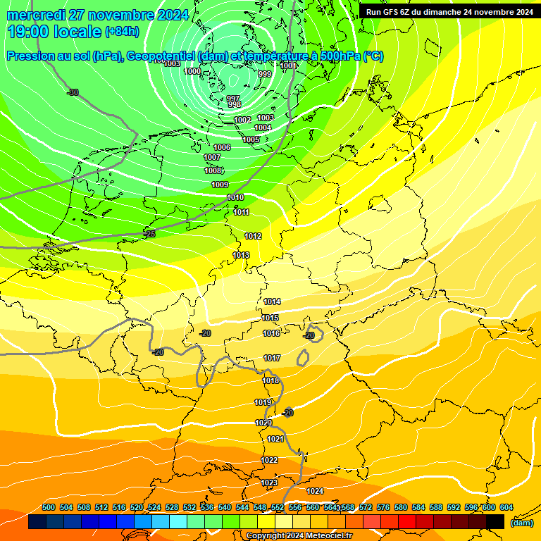 Modele GFS - Carte prvisions 