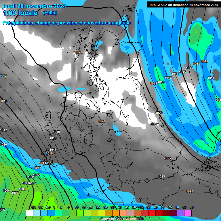 Modele GFS - Carte prvisions 