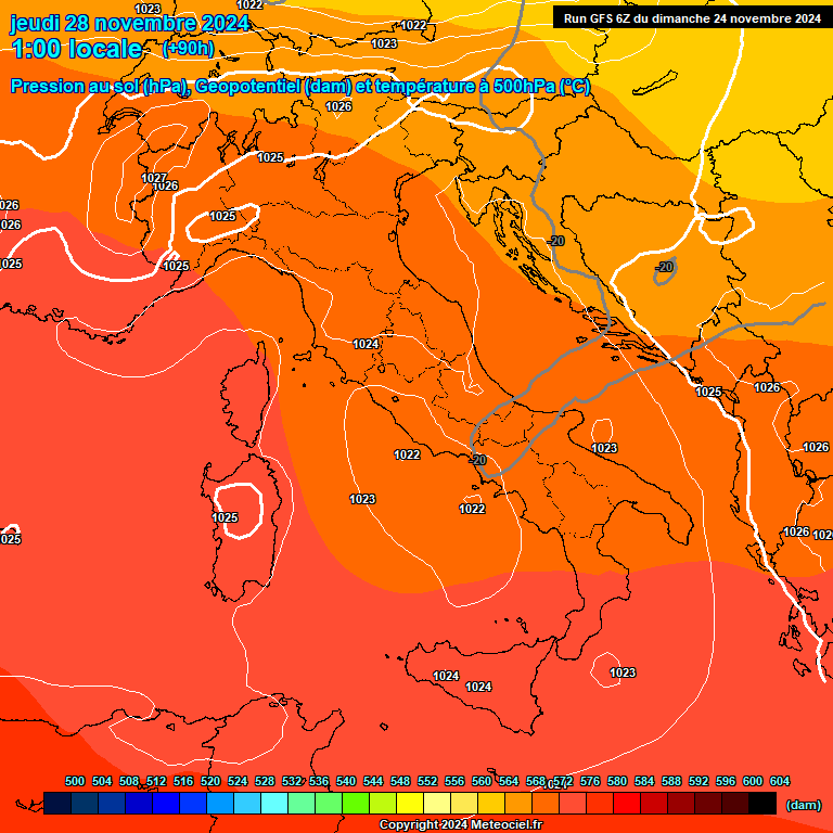 Modele GFS - Carte prvisions 