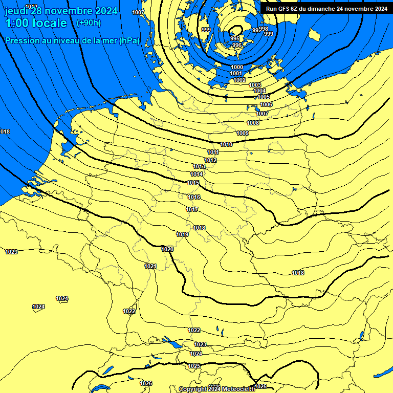 Modele GFS - Carte prvisions 