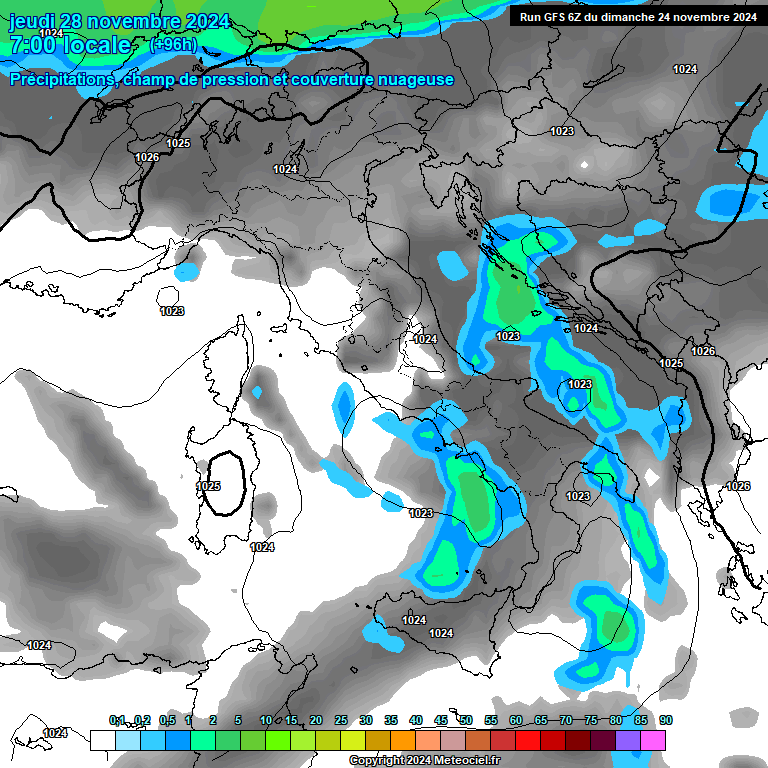 Modele GFS - Carte prvisions 