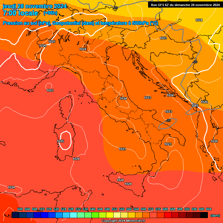 Modele GFS - Carte prvisions 