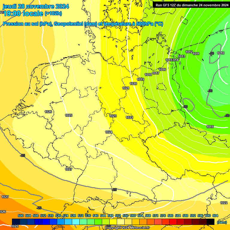 Modele GFS - Carte prvisions 