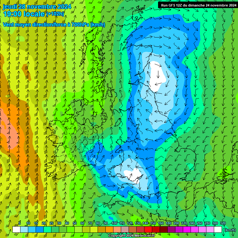 Modele GFS - Carte prvisions 