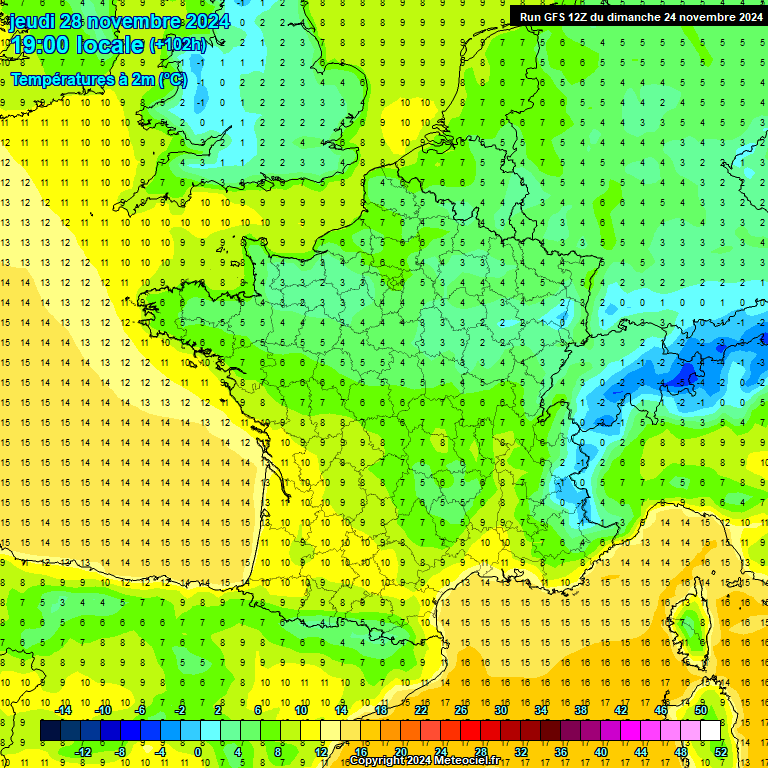 Modele GFS - Carte prvisions 