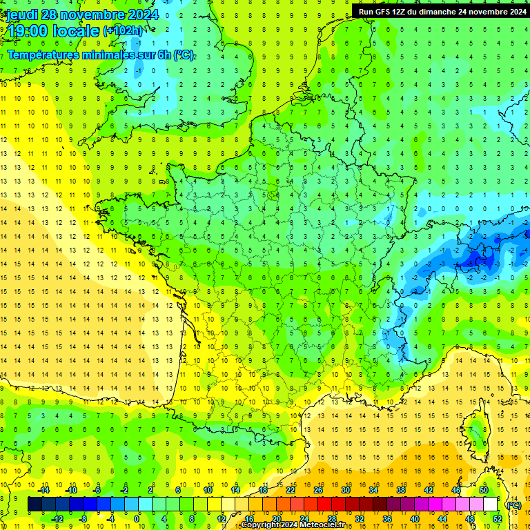 Modele GFS - Carte prvisions 