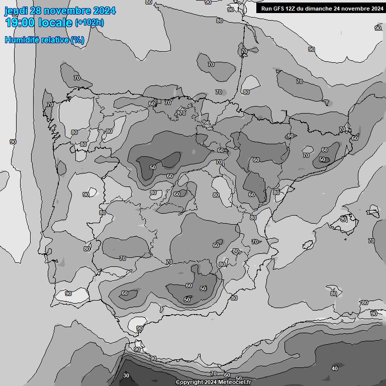 Modele GFS - Carte prvisions 