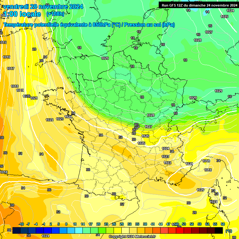 Modele GFS - Carte prvisions 