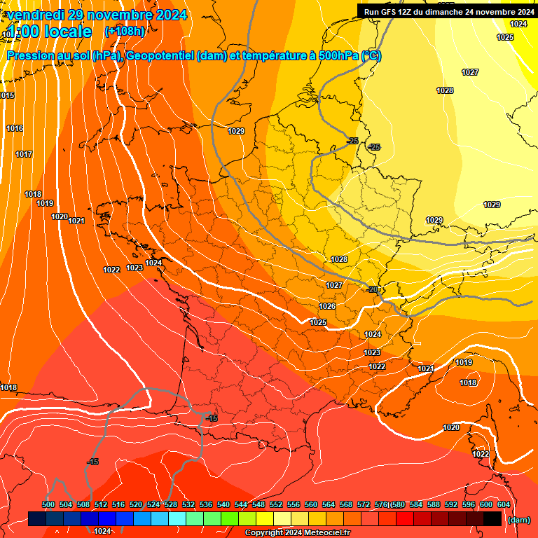 Modele GFS - Carte prvisions 