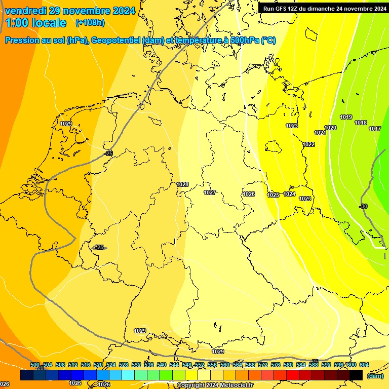 Modele GFS - Carte prvisions 