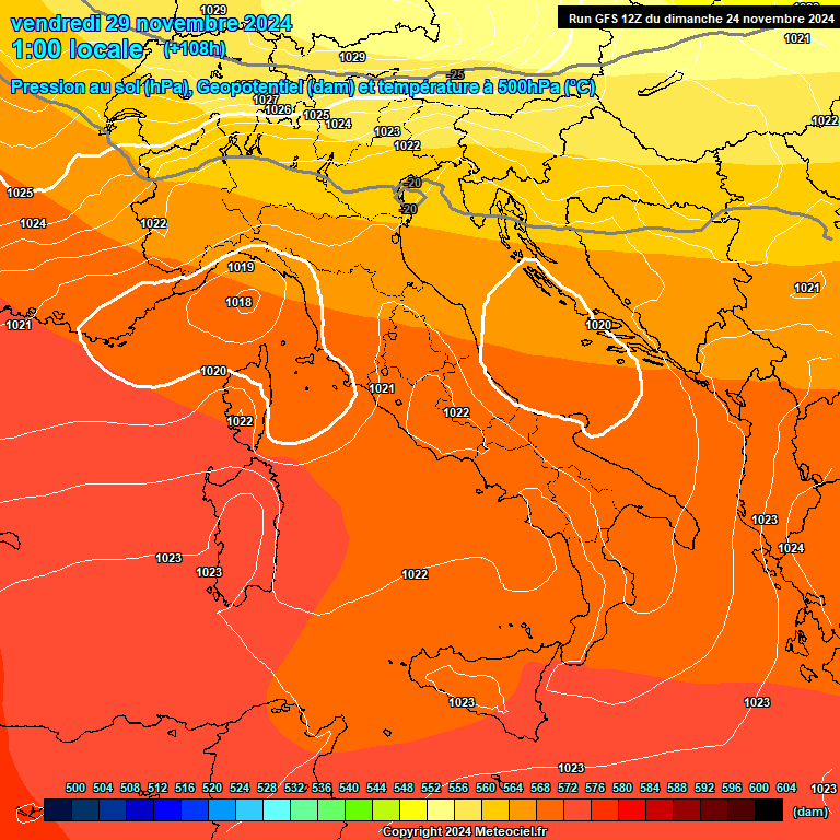 Modele GFS - Carte prvisions 