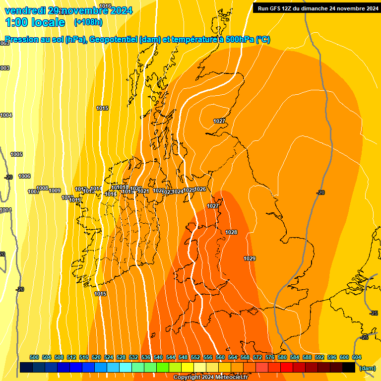 Modele GFS - Carte prvisions 