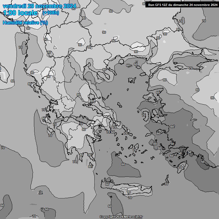 Modele GFS - Carte prvisions 