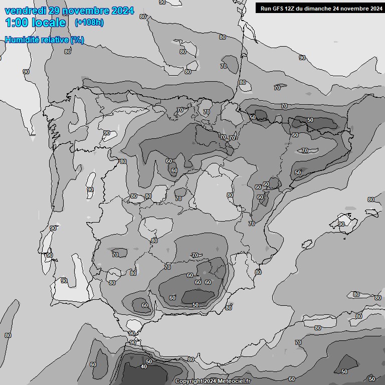 Modele GFS - Carte prvisions 