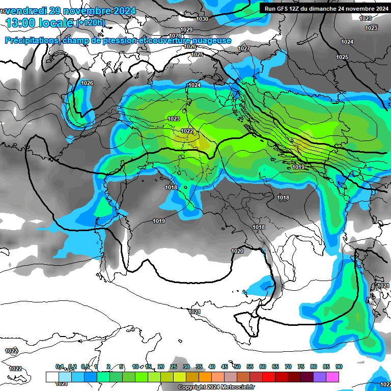 Modele GFS - Carte prvisions 