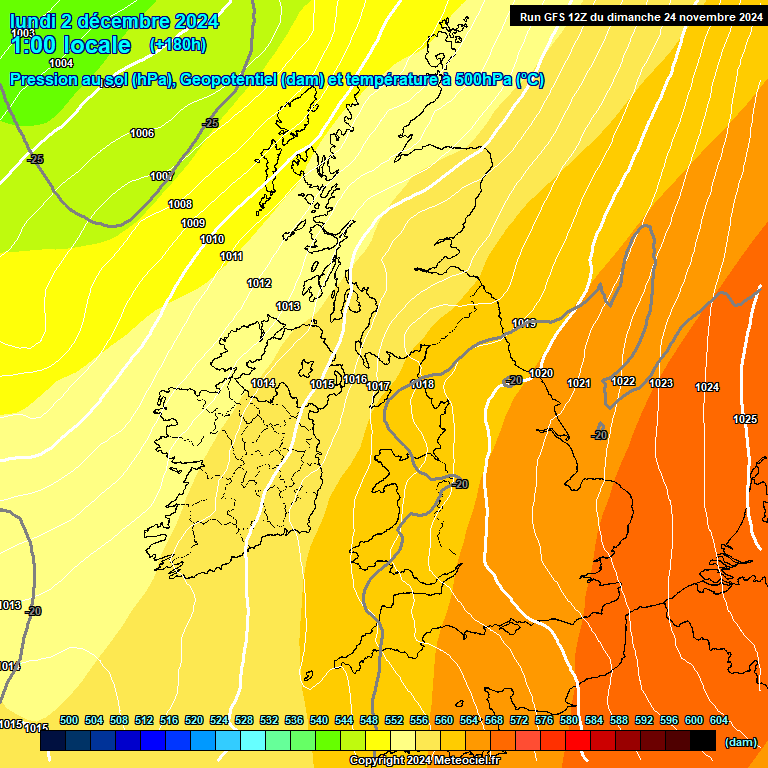 Modele GFS - Carte prvisions 