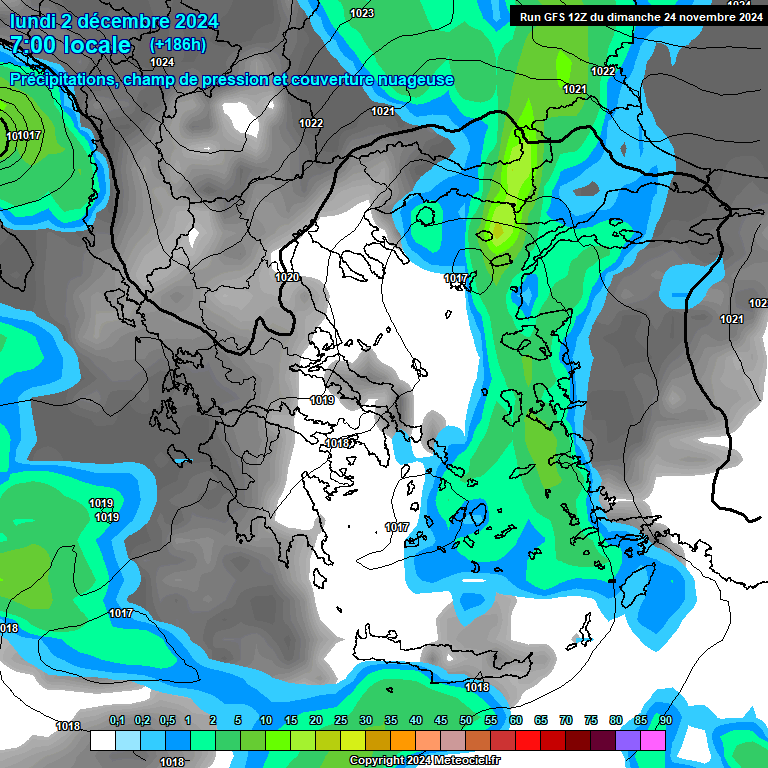 Modele GFS - Carte prvisions 