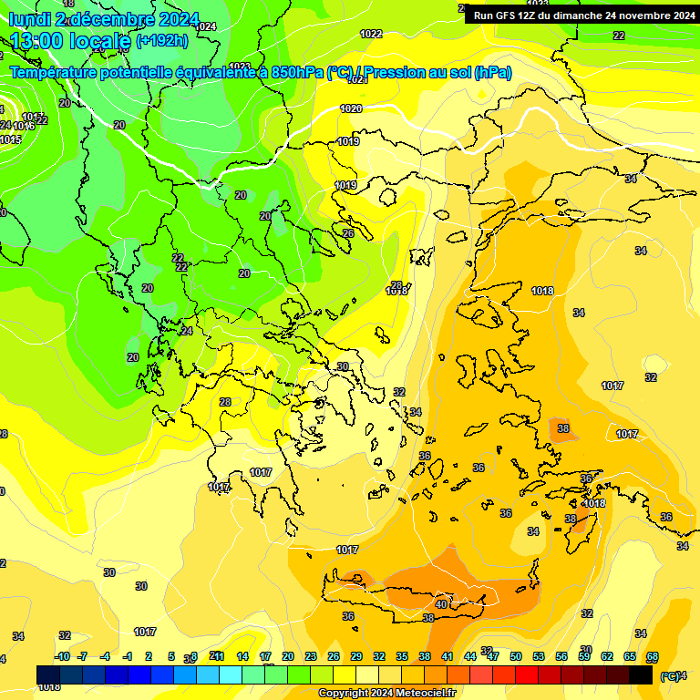 Modele GFS - Carte prvisions 