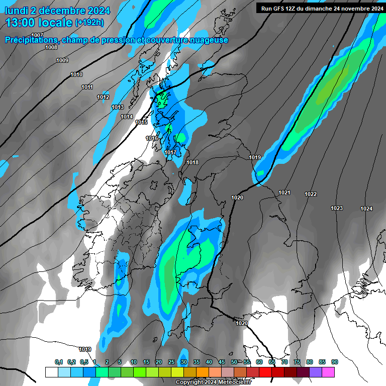 Modele GFS - Carte prvisions 